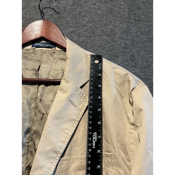 Polo Ralph Lauren Mens Tan Beige Two Button Blazer Jacket size 42L - Picture 2 of 9